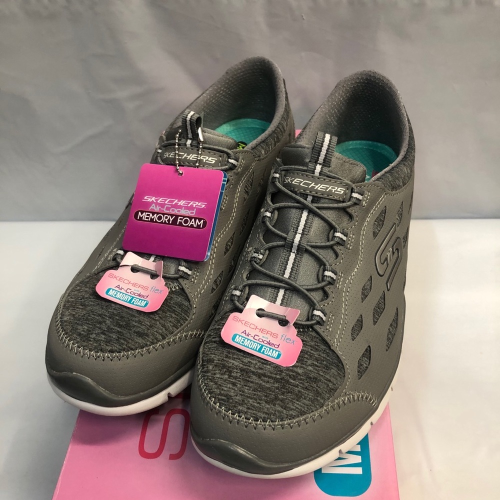 Women’s SKECHERS Light Grey Slip On Sneakers